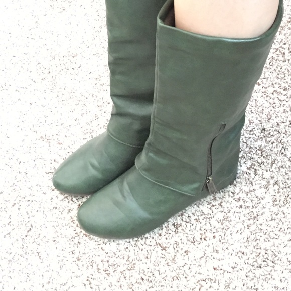 Dark green boots