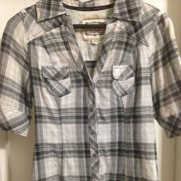 Guess Plaid Short Sleeve Shirt