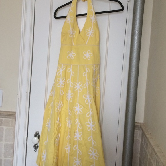 Lilly Pulitzer yellow halter neck dress - size 14