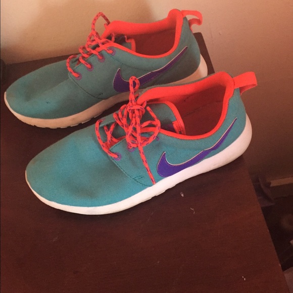 Pink purple turquoise and white nike