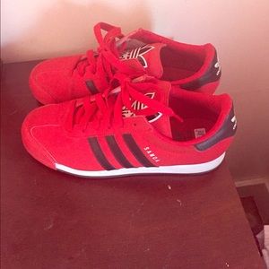 Red black and white Adidas