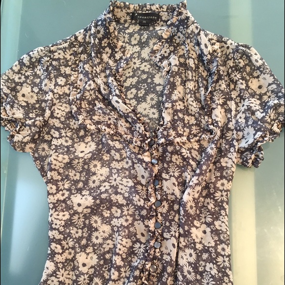 Sheer floral blouse