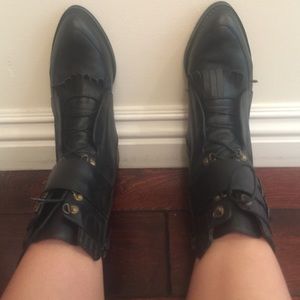 Black leather Jeffrey Campbell boots