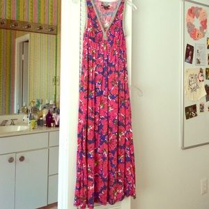 Lucky Brand floral v-neck maxi dress NWOT