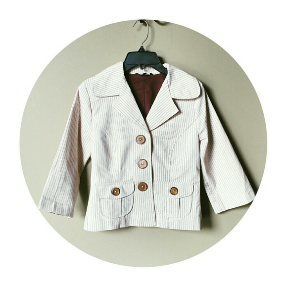 Darling Cream Pinstripe Blazer