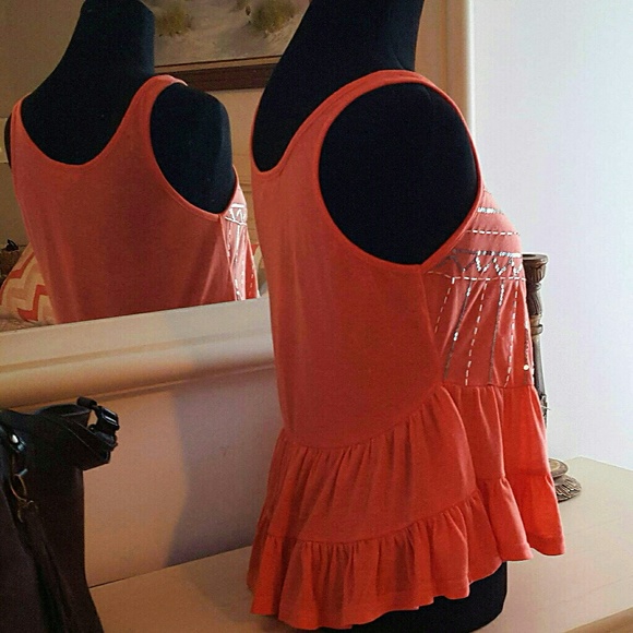 Coral sequined/beaded Tank Top - Picture 5 of 7