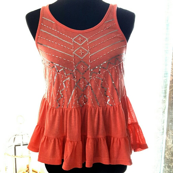 Coral sequined/beaded Tank Top - Picture 4 of 7