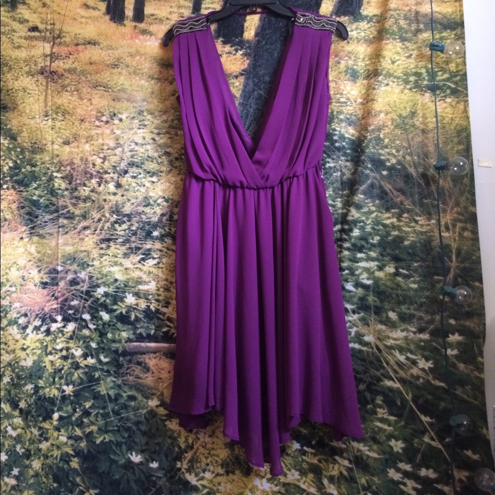 NWOT XoXo purple chiffon dress small