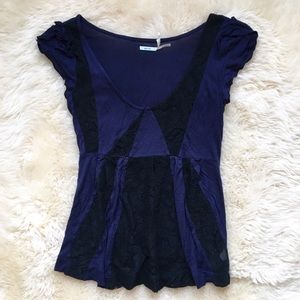 Urban Outfitters Purple/Black Lace Top