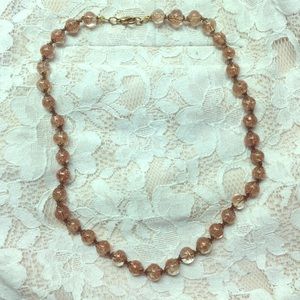 Italian glass bead rosegold necklace