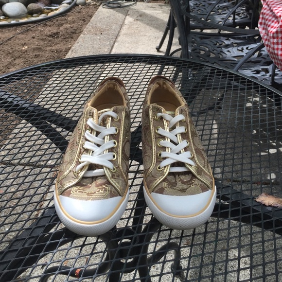 Gold Coach tennis shoes - Picture 2 of 4