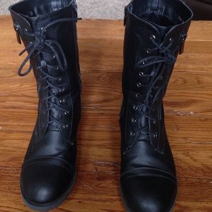 Black combat boots