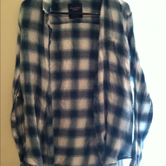 NWOT Green and white button up