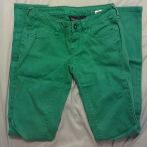 Green skinny jeans