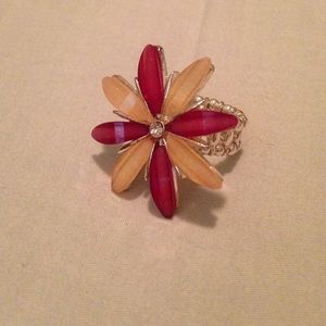 Pink and Yellow Flower Ring