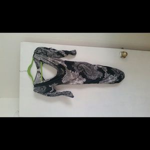 Black and white dress with half sleeves