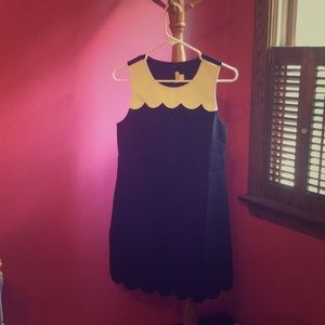J. Crew Scalloped Dress (Black w. White Trim//NWT)