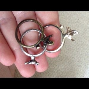 Set of Three Bird Rings