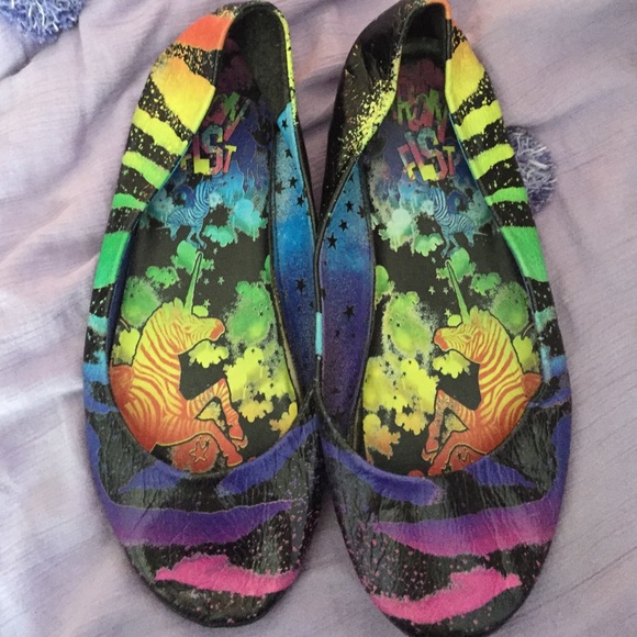 Neon colored flats