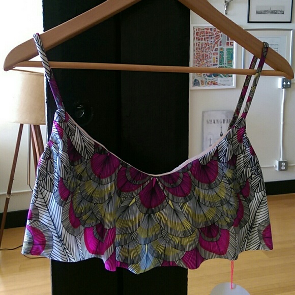 *New Sale* Mara Hoffman Fushia & White Bikini Top