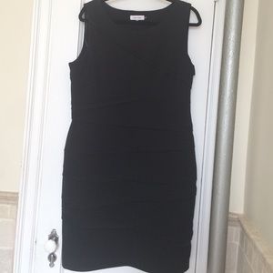 Calvin Klein black ponte sheath dress - size 16