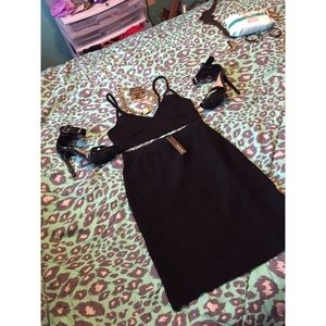 Black bra top & midi with Jewerly