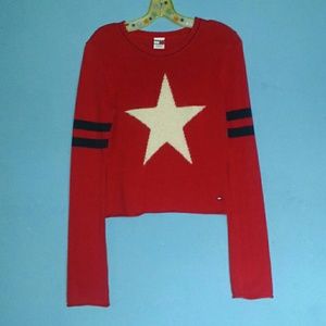 Soft White white STAR long sleeve sweater