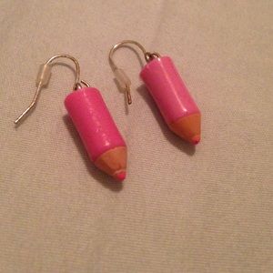Pink Pencil Earrings
