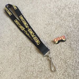Cheer & Dance Power Lanyard w/ Cheer Mustache Pin
