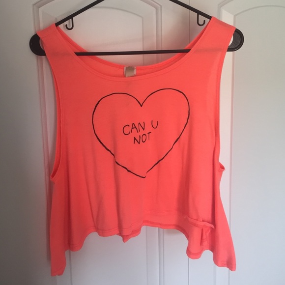 Pink crop top saying 'can u not'