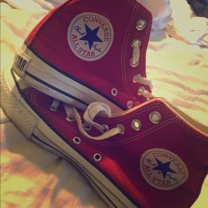 Red High Top Converse (Women's Size)