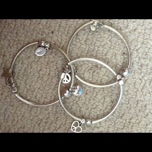 Set of Three Silver Bracelets