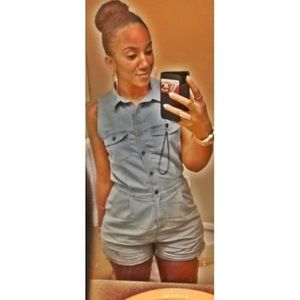 Jean Romper with Open Back