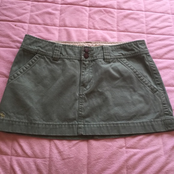 Army green mini skirt