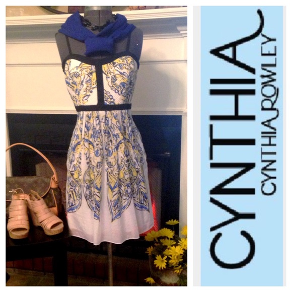 Cynthia Rowley Sundress White with Black Trim