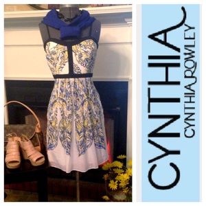 Cynthia Rowley Sundress White with Black Trim