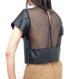 VIVIAN CHAN Leather Crop Top