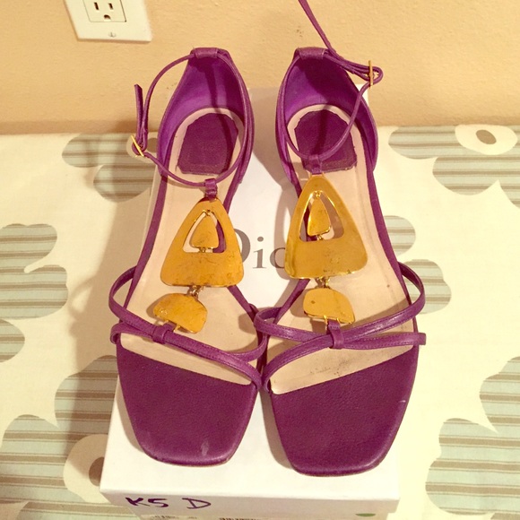 Dior Fusha sandals with gold chains - Picture 1 of 2
