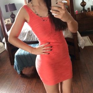 Orange bodycon dress😋