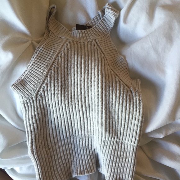high neck knit tank