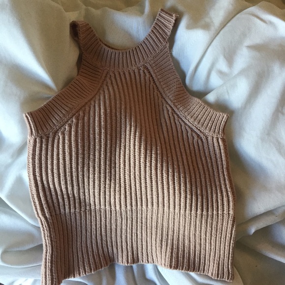 high neck knit tank