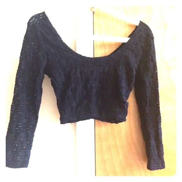 Pins and Needles Bodycon Crop Top Black - Picture 1 of 1