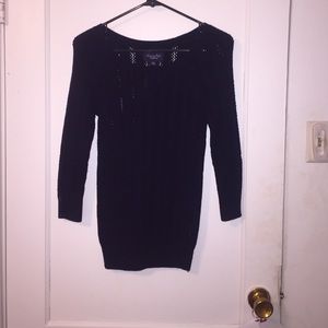 Navy blue knit sweater