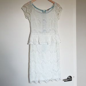 White lace peplum dress