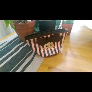 Juicy couture striped makeup bag