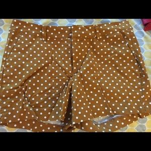 Old Navy tan and white polka dot shorts
