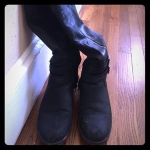 Used Black Knee-High JustFab Boots
