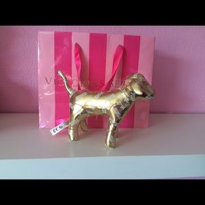 PINK gold metallic dog 🎀