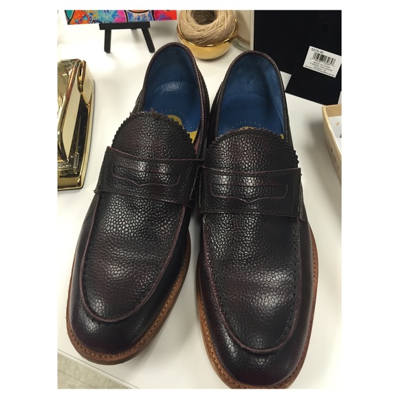 Men's Robert Graham Pebble-Grain Leather Loafers