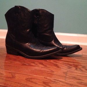 Black Ankle Cowboy Boots